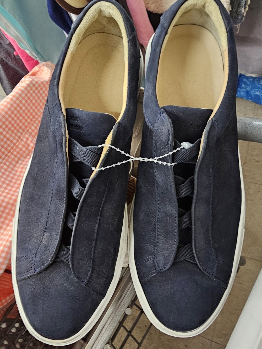 Koio Capri Minimalist Leather Sneakers - Navy Suede - Size 9M